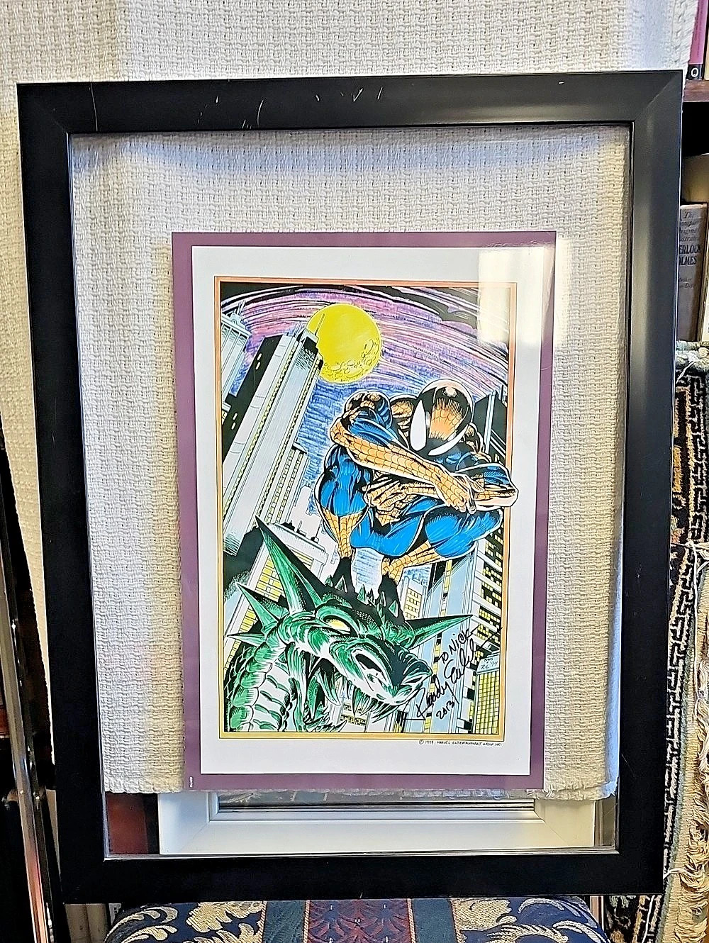 Framed Abstract Art Print Blue & Green